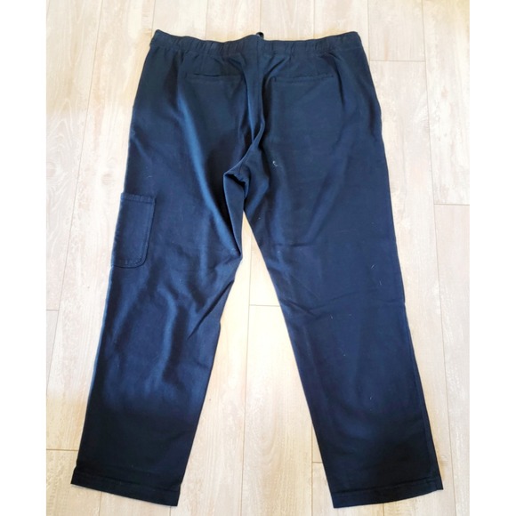 J Jill L Navy Blue Pants Cotton Pull On Size Large Drawstring Pckts NWT RV $69 - Picture 3 of 7